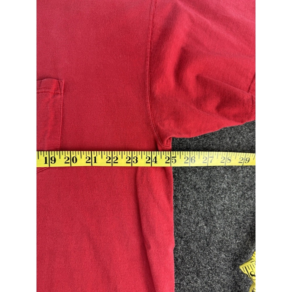 VTG Russell Athletic Pocket T Shirt XL Red Blank Pro Cotton Heavyweight - Picture 6 of 7